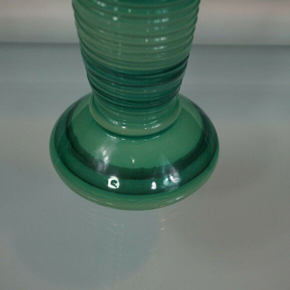 Vintage Swirl Glass Bud Vase Shades Of Green Made in Spain Hallmarked YE - Picture 4 of 10